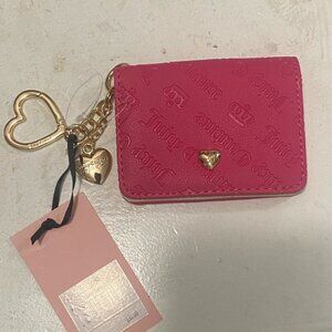 Juicy Couture Not Your Babe Card Case Key Fob Wallet Pink Flash New With Tags